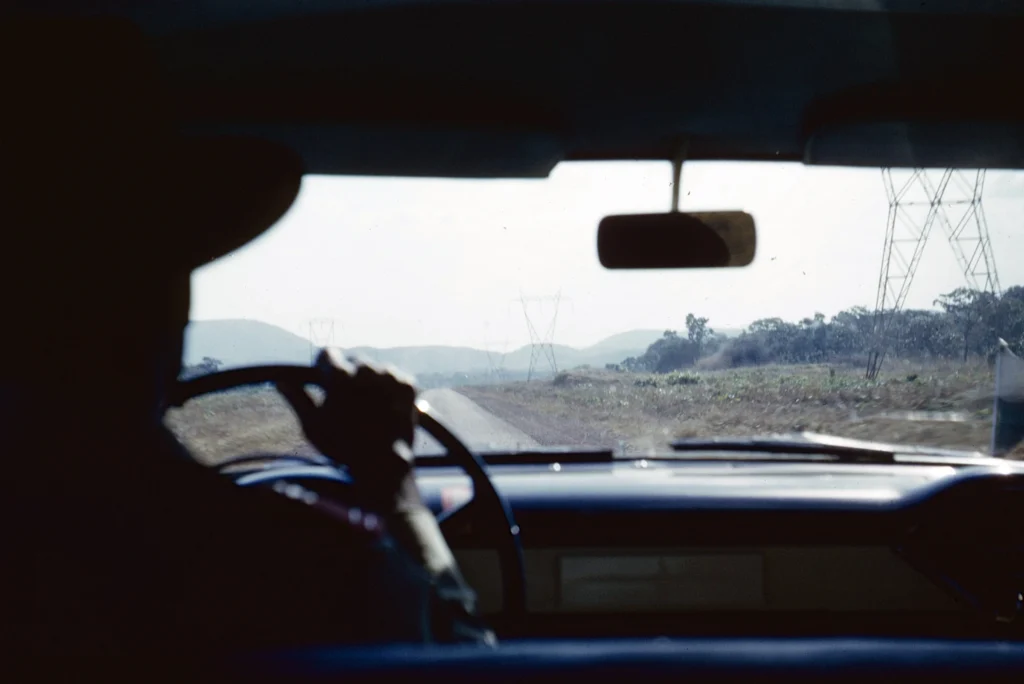 Archival road photograph from Katanga in Congo in 1961.