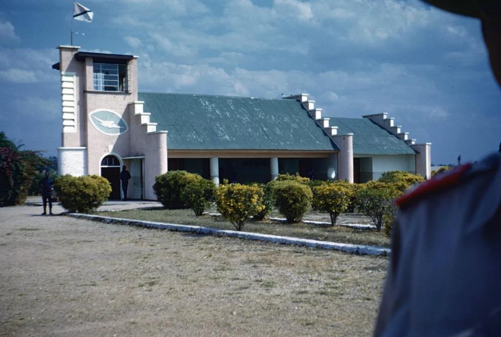 Archival photograph of the airfield at Mandro in Congo in 1961.